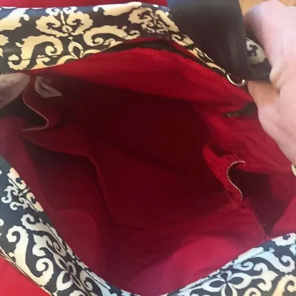 Petunia Pickle Bottom diaper bag, excellent condition black, white, and burgundy - Picture 9 of 13